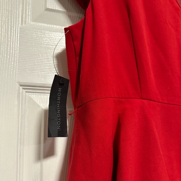 NWT Worthington Rumba red Short Sleeve Lined Dress, Soft & Stretchy 18W - Picture 5 of 8